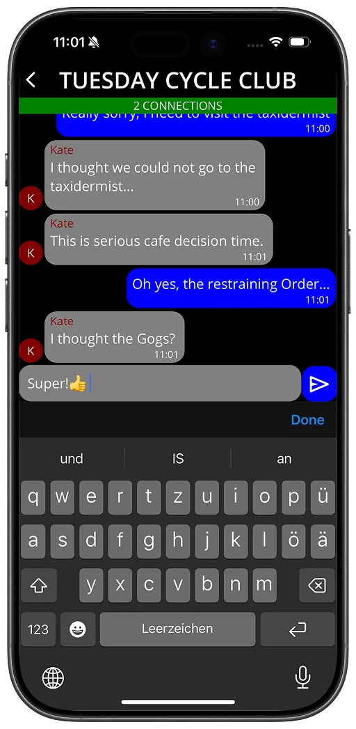 iPhone messages screen